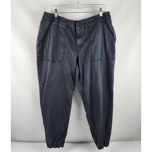 Lularoe Jeans Womens 34 Black Wide Leg Tapered Joggers L-162152 (36x28) - Picture 1 of 9